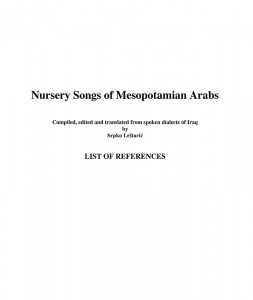 Nursery_Songs_of_Mesopotamian_Arabs_-_REFERENCES-1